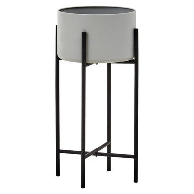 Trosa Large Grey And Black Floor Standing Planter