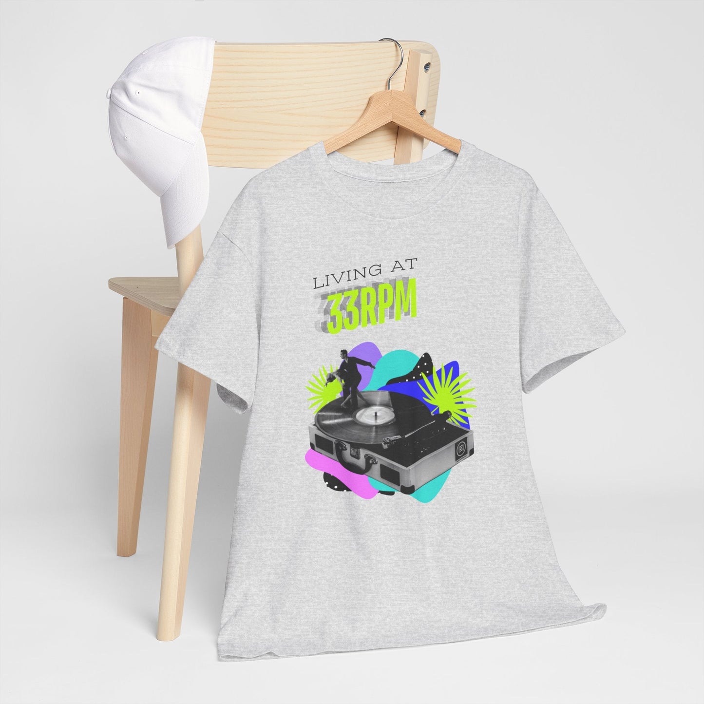 'Living at 33rpm' Flouro Men's T-Shirt