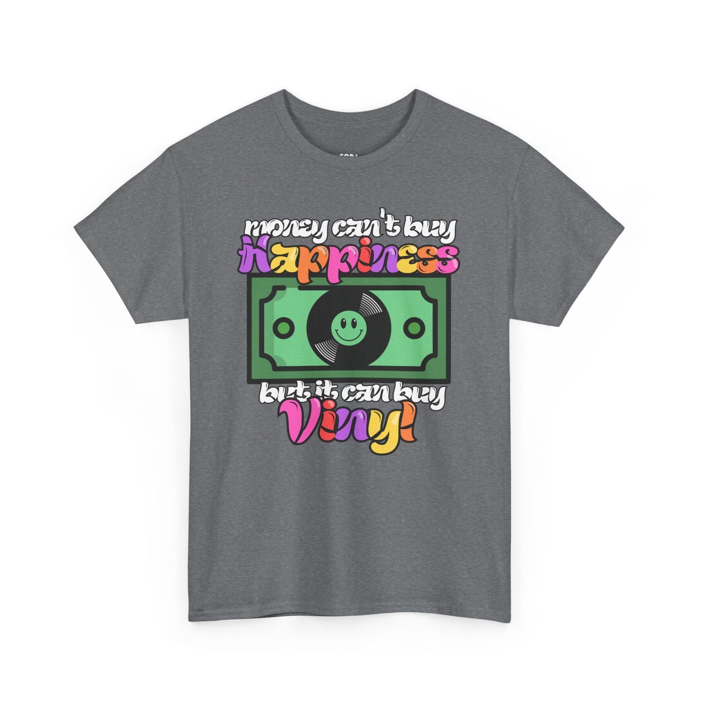'Money can't buy happiness' Men's Vinyl T-Shirt