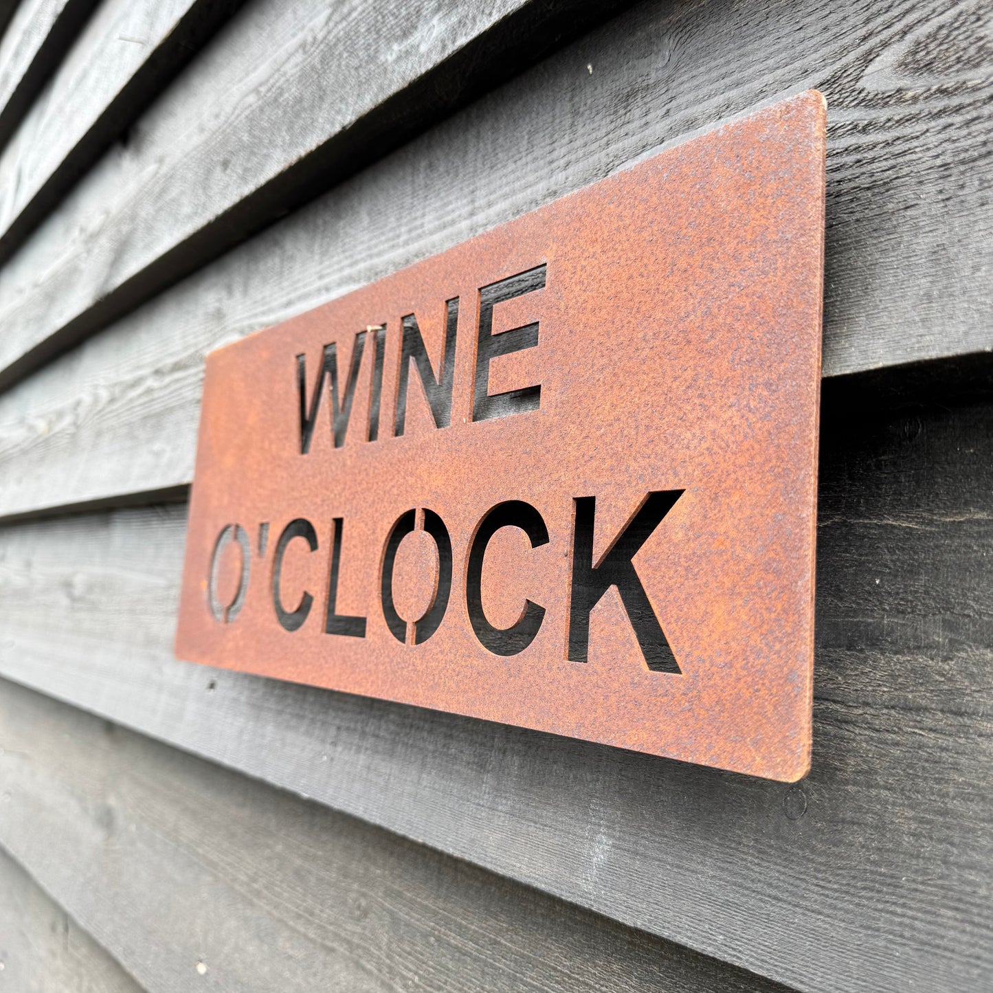 Rustic Metal WINE O’CLOCK Sign (last 2)