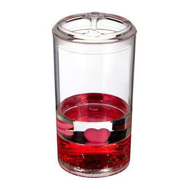 Floating Acrylic Hearts Toothbrush Holder
