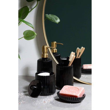 Ticino Brittany Black Glass Lotion Dispenser