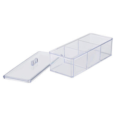 Beauty 3 Compartment Cosmetics Organiser With Lid