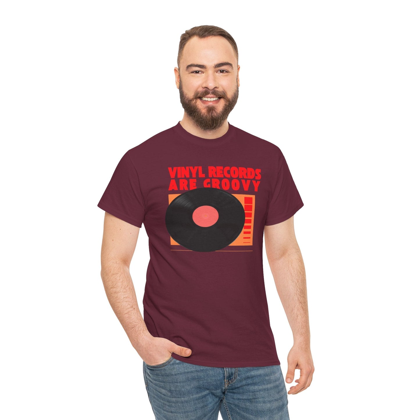 'Vinyl Records Are Groovy' Bold T-Shirt