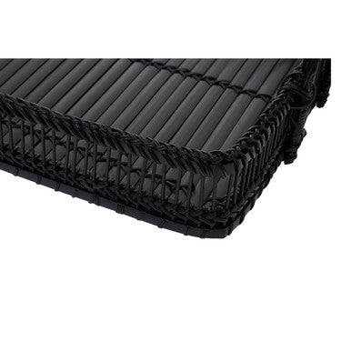 Rustic Rattan And Bamboo Black Rectangul