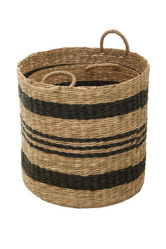 Arles Black Stripes Seagrass Baskets
