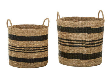 Arles Black Stripes Seagrass Baskets
