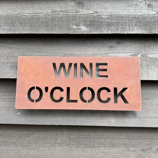Rustic Metal WINE O’CLOCK Sign (last 2)