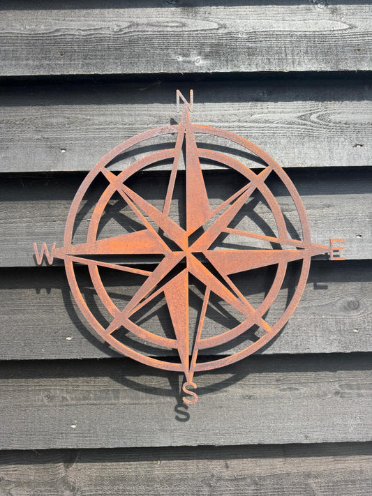 Buy Rusty Compass Sign Garden Wall Decoration Online - Fast Nationwide Delivery