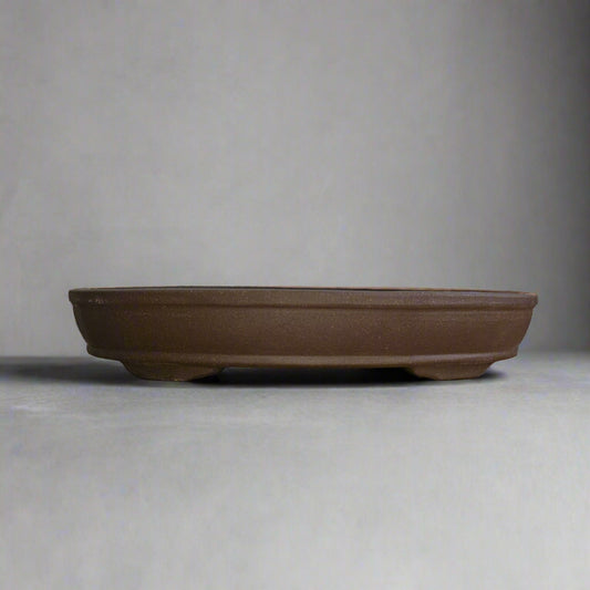 42cm Premium Unglazed Bonsai Pot | Oval | 42cm x 32cm x 8cm | Brown