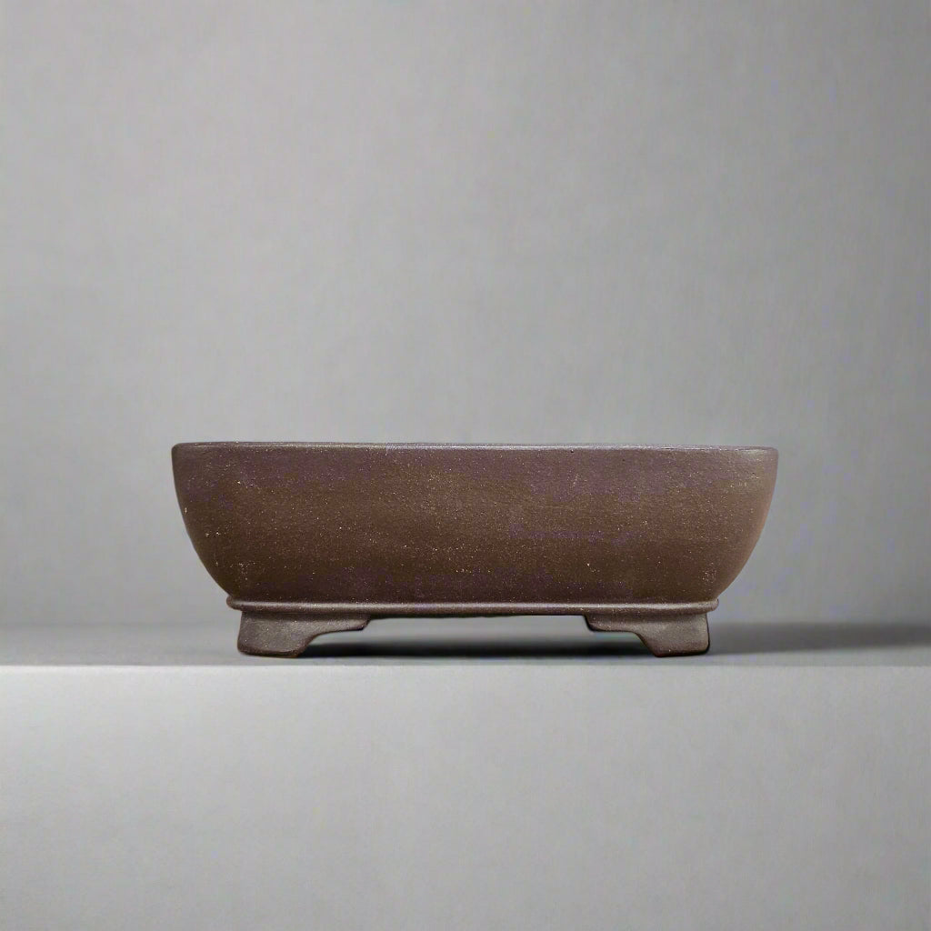 21cm Premium Unglazed Bonsai Pot | Rectangle | 21cm x 17cm x 7cm | Brown