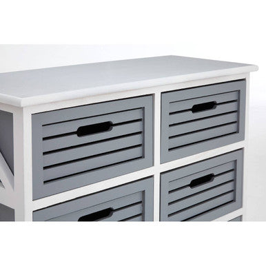 Vermont 6 Grey Drawers Unit