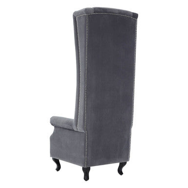 Regents Park Grey Velvet Tall Porter Chair
