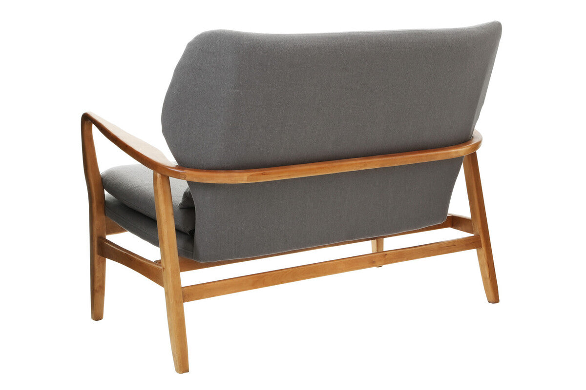 Stockholm 2 Seat Grey Sofa With Birchwood Frame