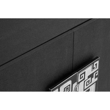 Pacific Black Faux Shark Skin Large Cabinet