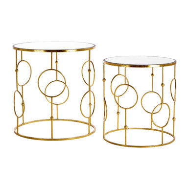Avantis Set Of Two Gold Metal Tables
