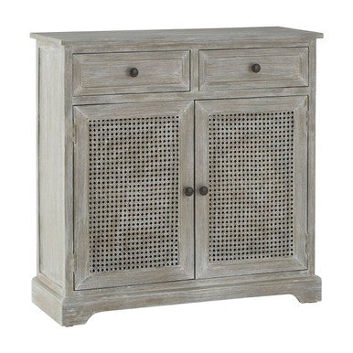Heritage Natural Wood Washed Finish Lattice Door Cabinet