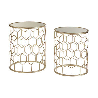 Arcana Set Of Two Honeycomb Side Tables.