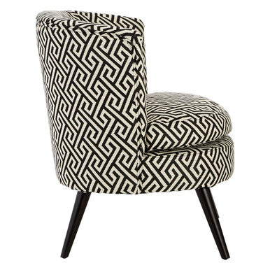 Regent Park Black And Beige Greek Key Round Armchair