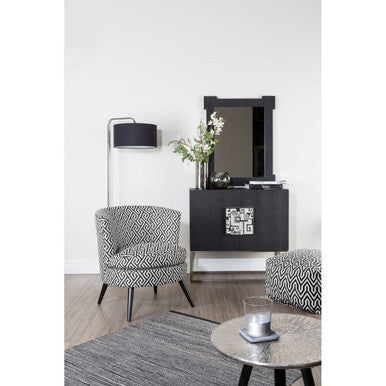 Regent Park Black And Beige Greek Key Round Armchair