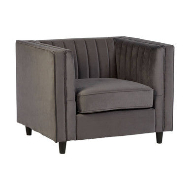 Farah Grey Velvet Chair