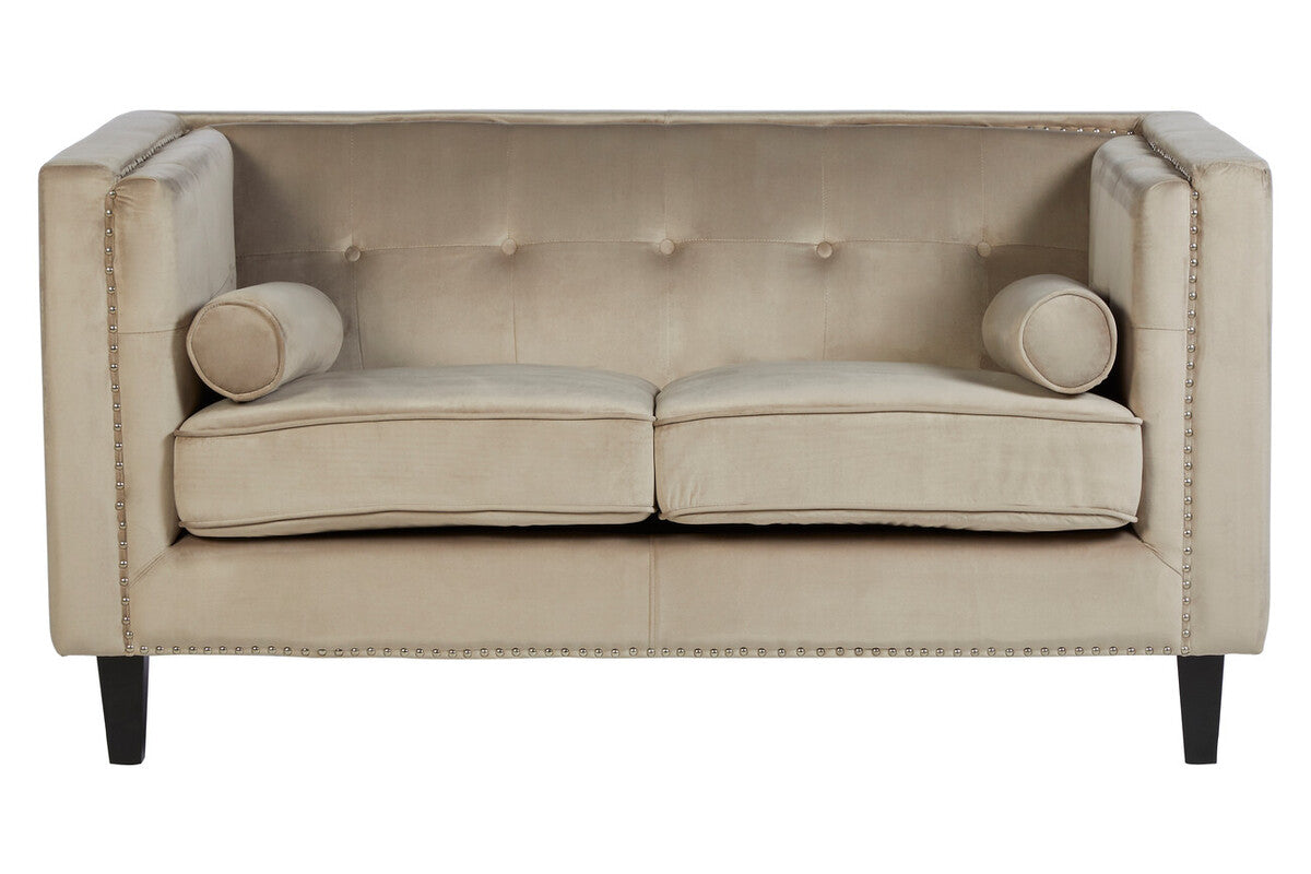 Felisa Two Seater Mink Velvet Sofa