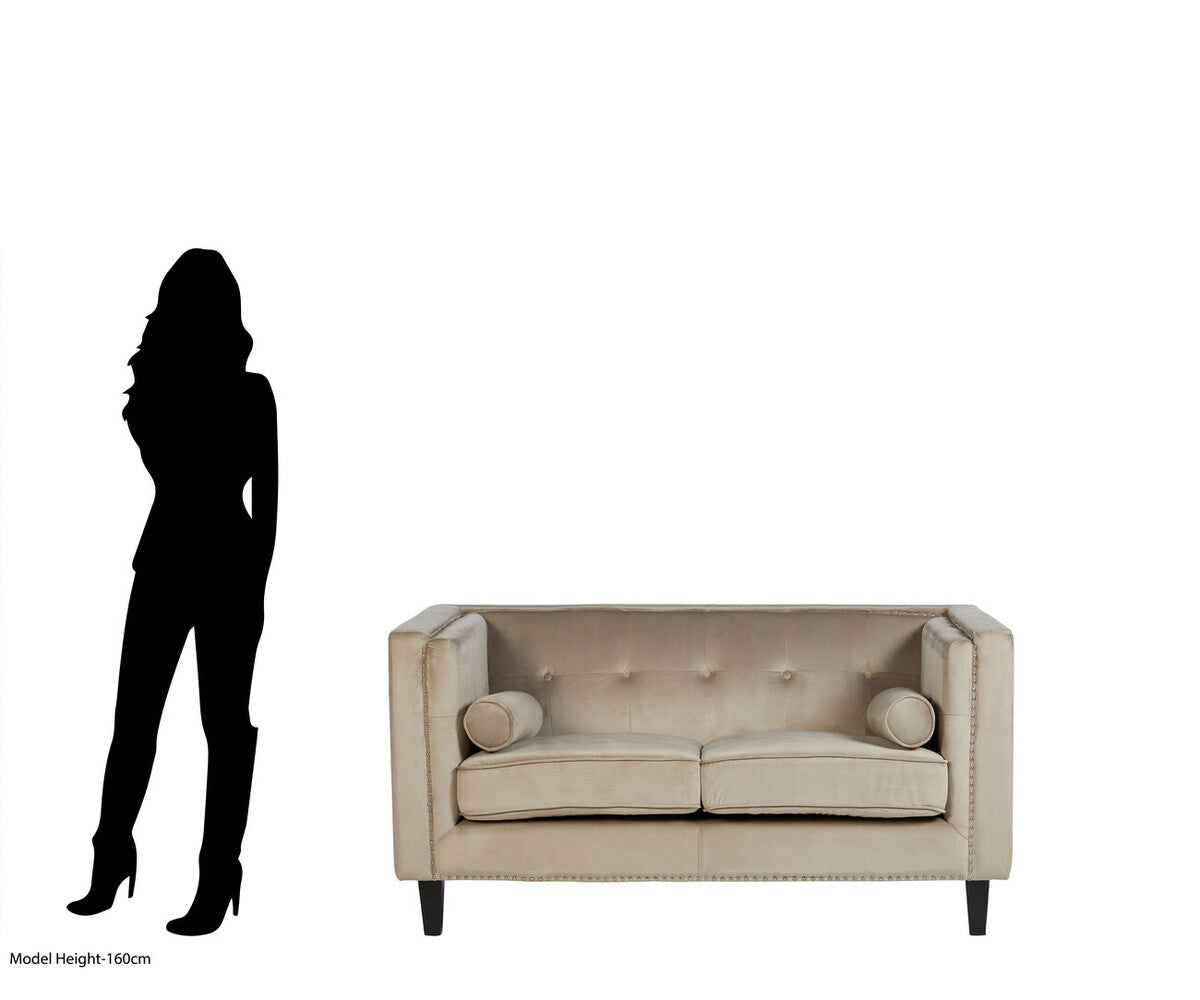 Felisa Two Seater Mink Velvet Sofa