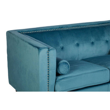 Felisa Two Seat Blue Velvet Sofa
