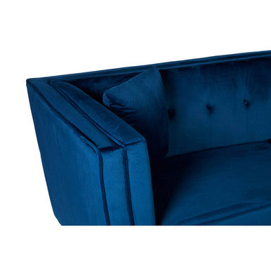 Ferris Three Seater Navy Blue Velvet Sofa