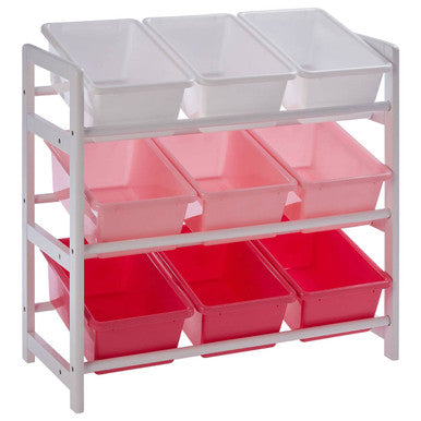Three Tier White And Pink Kids Storage Unit