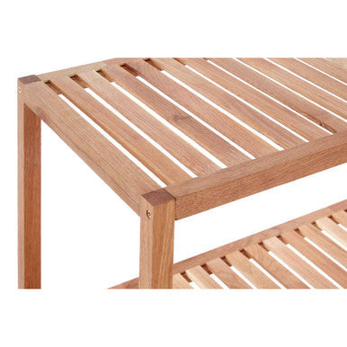 ARLA Walnut Wood Two Tier Storage Shelf Unit