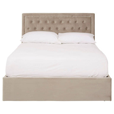 Hannah Mink Velvet Ottoman Double Bed