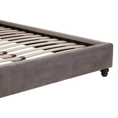 Josephine Grey Velvet King Bed