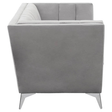 Hansa Two Seat Grey Velvet Sofa
