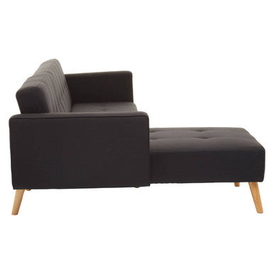 Hansa Hagen Black Large Corner Sofa Bed