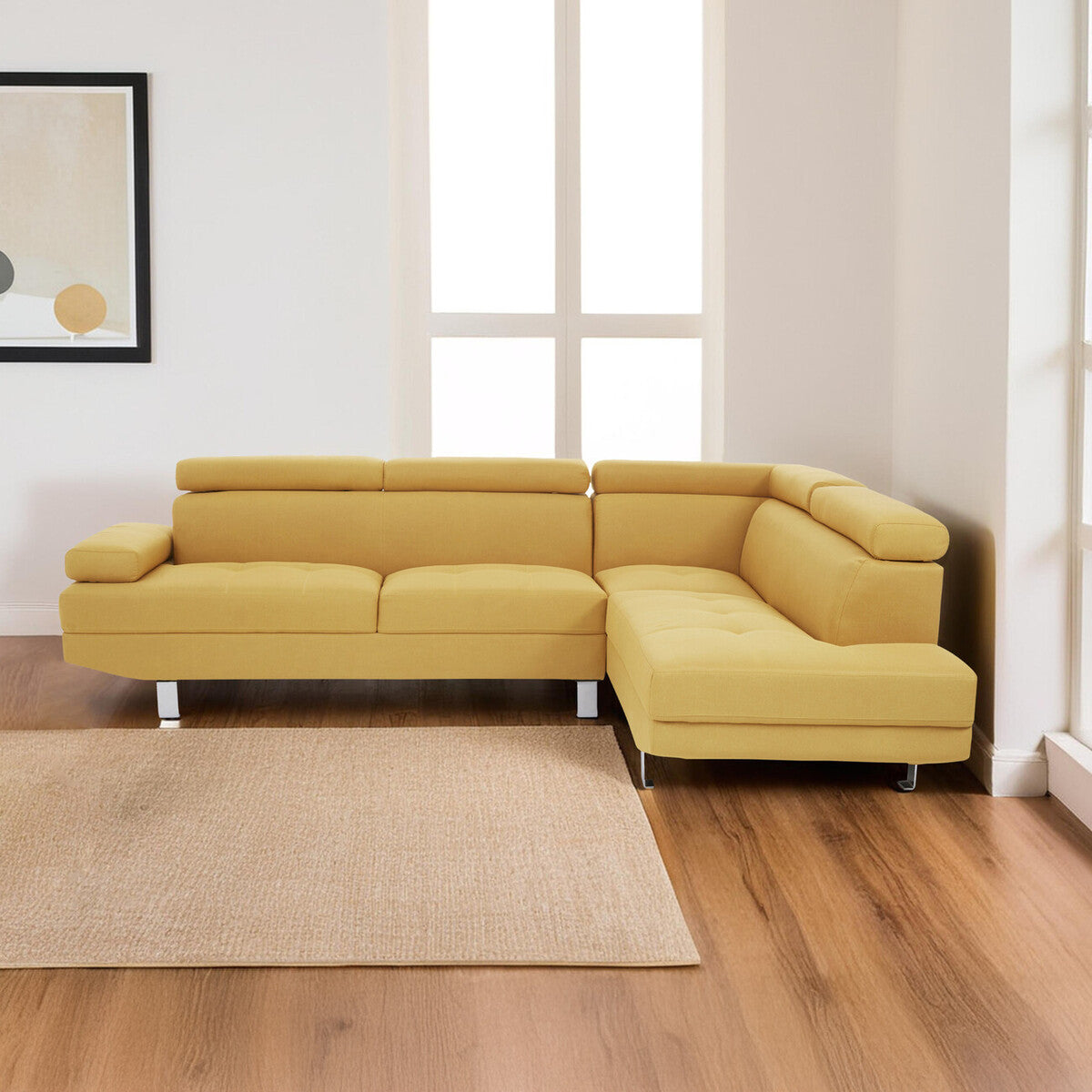 Hanover Ochre Linen Corner Sofa
