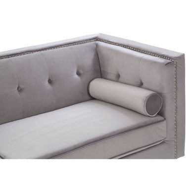 Felisa 3 Seat Grey Velvet Sofa
