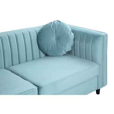 Farah Three Seater Pastel Green Velvet Sofa