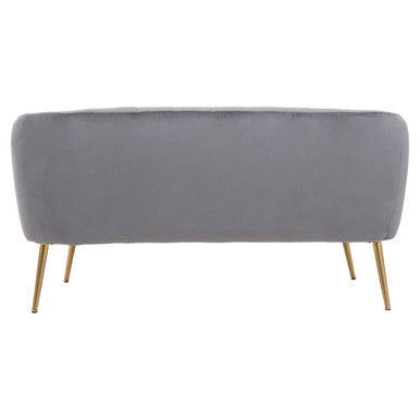 Larissa Two Seat Grey Velvet Sofa
