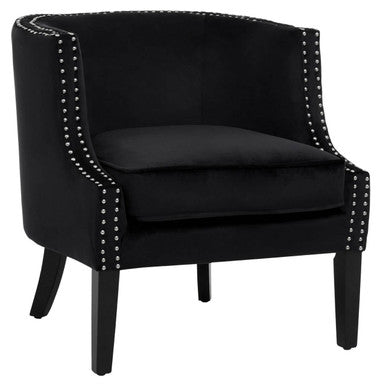 Larissa Black Velvet Studded Chair