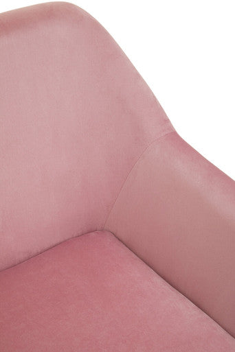 Xander Pink Velvet Bushed Gold Armchair