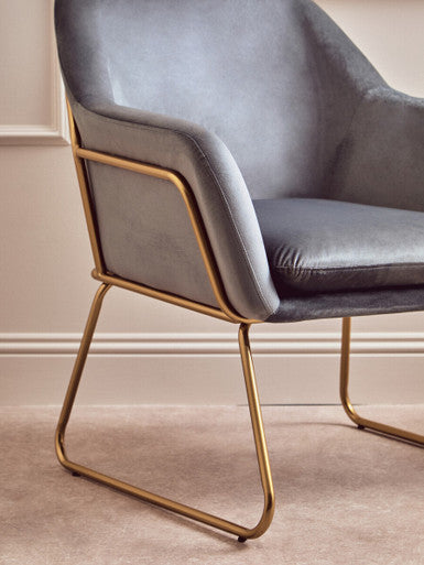 Xander Grey Velvet Armchair