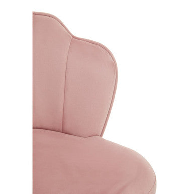 Tian Pink Velvet Dining Chair With Gold Metal Legs