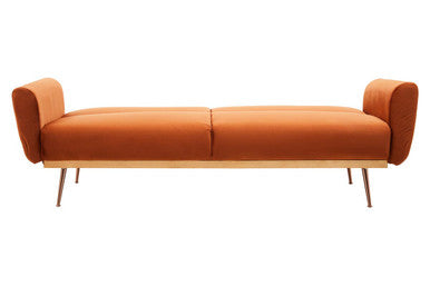 Hatton Burnt Orange Velvet Sofa Bed