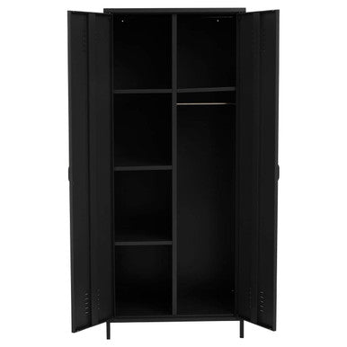 Academy Black Two Door Locker Style Wardrobe