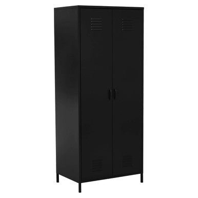 Academy Black Two Door Locker Style Wardrobe