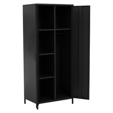 Academy Black Two Door Locker Style Wardrobe