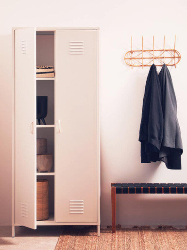 Academy White Two Door Locker Style Wardrobe