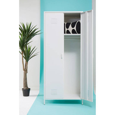 Academy White Two Door Locker Style Wardrobe