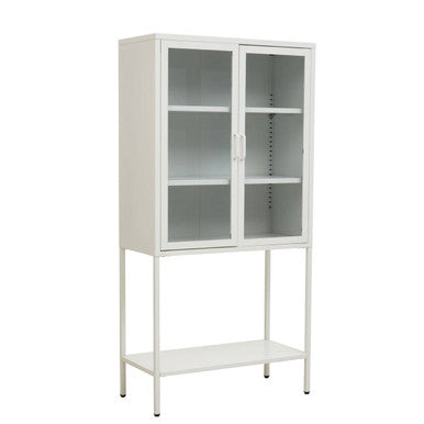 Acier Two Door White Metal Cabinet
